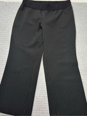 Motherhood Maternity Black Pinstripe Wide-Leg Maternity Pants